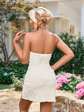 Backless Stereo Flower Embroidery Tube Dress